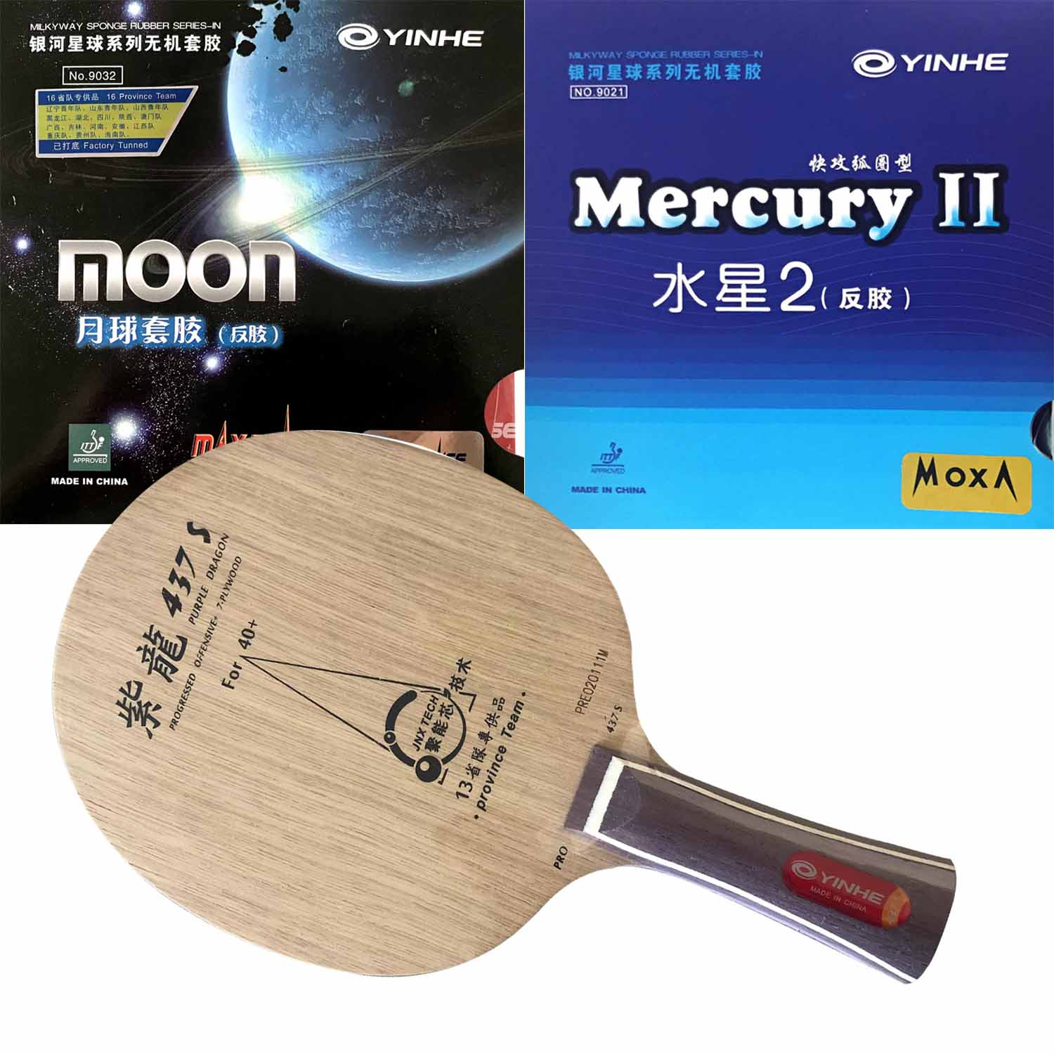 Table Tennis Zhang Jike - Профессиональная комбо-ракетка YINHE Purple Dragon 437S